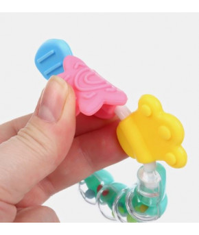 Погремушка-прорезыватель Крошка Я Браслетик голубой/зеленый