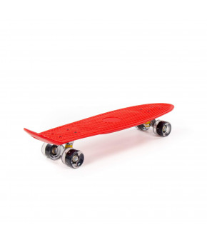Скейтборд Полесье 59см красный с наклейкой и жёлтыми колёсами