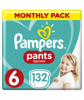 Подгузники-трусики Pampers Pants 6 (>15 кг) 132шт (2 части цена за 66шт)
