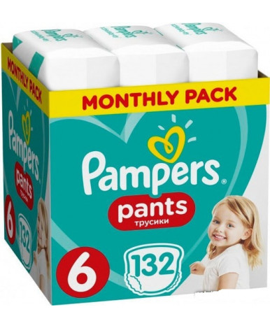 Подгузники-трусики Pampers Pants 6 (>15кг) 132шт (2 части цена за 66шт)