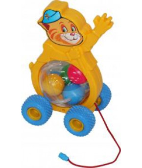 Игрушка-каталка Полесье на шнурке Бимбосфера Котёнок (в сеточке)