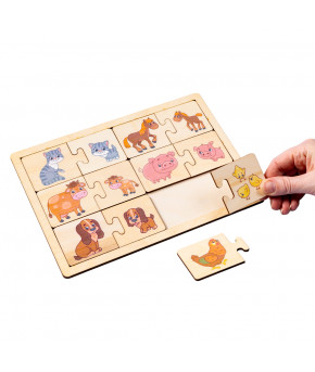 Развивающая игрушка-вкладыш Десятое королевство Мама и малыш деревянная