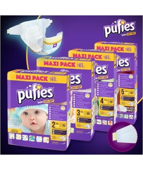 Подгузники Pufies Baby Art&Dry 4+ (9-16 кг) 56шт