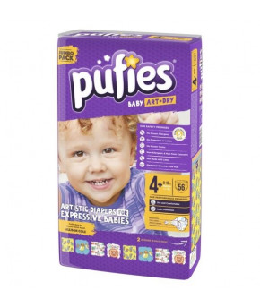 Подгузники Pufies Baby Art&Dry 4+ (9-16 кг) 56шт