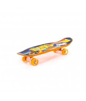 Скейтборд Полесье 65см оранжевая с наклейкой и оранжевыми колёсами
