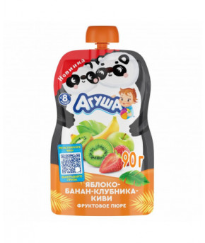 Пюре Агуша яблоко банан клубника киви gualapack 90г