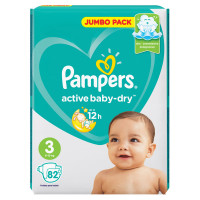 Подгузники Pampers Active Baby 3 (6-10кг) 82шт