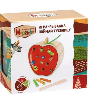 Развивающая игрушка Mapacha Рыбалка Поймай гусеницу деревянная (набор)