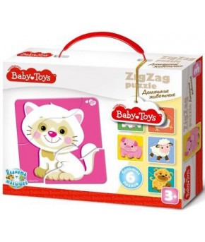 Настольная игра Пазл Baby Toys Тройной зигзаг Домашние животные