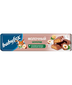 Шоколад молочный Babyfox с ореховой начинкой 45г