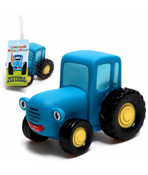 Игрушка для ванны Синий трактор с улыбкой 10см