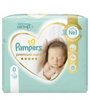 Подгузники Pampers Premium Care 0 (<3кг) 22шт