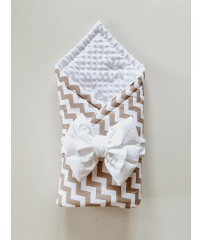 Одеяло-плед Sofi Коричневые зигзаги плюш 90x90см