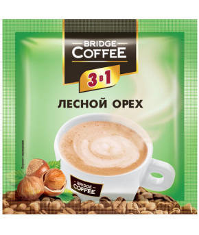 Кофе Bridge Coffee 3 в 1 с ароматом лесного ореха 20г