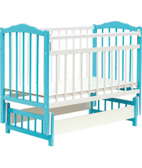 Кровать детская Bambini Classic 11, белый/голубой