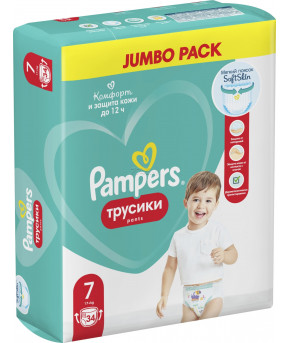 Подгузники-трусики Pampers Pants 7 (17>кг) 34шт