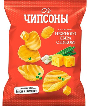 Чипсы Чипсоны со вкусом нежного сыра с луком 40г