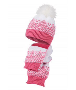 Комплект Esli 2-х предметный шапка и шарф р-р 50-52 розовый