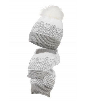 Комплект Esli 2-х предметный шапка и шарф р-р 50-52 серый