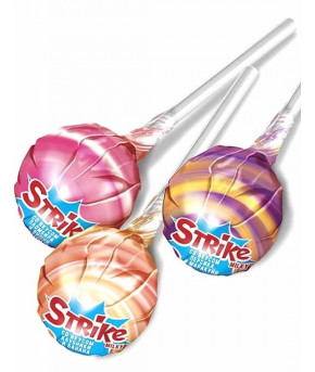 Карамель на палочке Strike Милкшейк со вкусом клубники, банана и кокоса с ананасом 11,3г