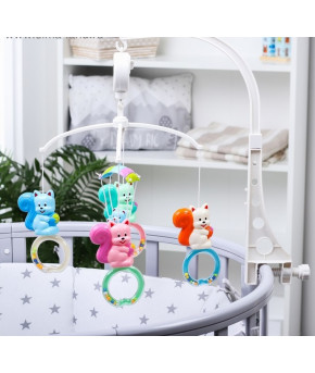 Каруселька Крошка я Белочки на кольце с пластиковыми игрушками МИКС