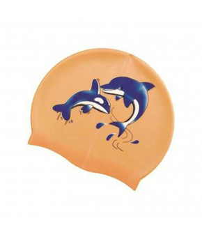 Шапочка для плавания детская Atemi PSC401 Дельфины силиконовая