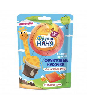 Фруктовые кусочки ФрутоНяня яблоко персик 53г