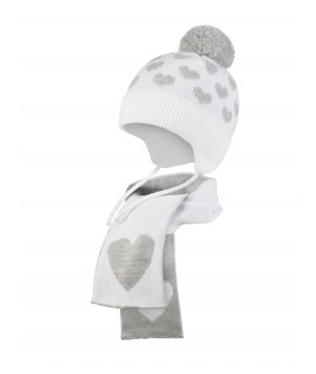 Комплект Elsi 2-х предметный шапка и шарф р-р 48-50 бело-серый